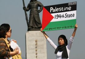 Güney Kore'den Filistin'e destek gösterisi