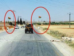 Suriye'de yine Kürdistan bayrağı astılar