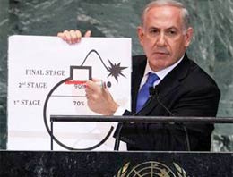 Netenyahu bombalı grafikle şov yaptı