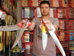 Çin işi bıçaklar kurbana zarar