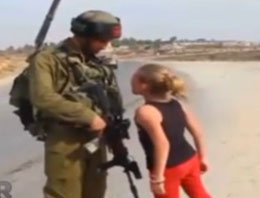 Filistinli küçük kızın cesaretine bakın!