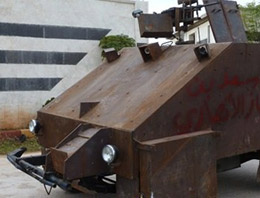 Suriye'de el yapımı savaş aracı