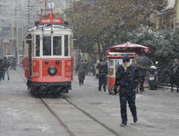 Taksim'den kar manzaraları!