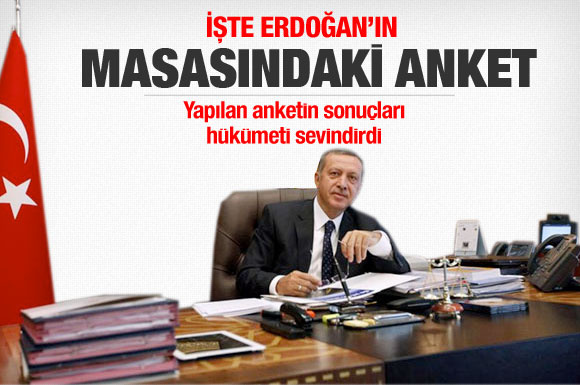 Başbakan Erdoğan'ın masasındaki anket