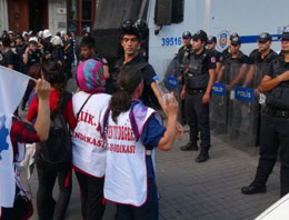 Taksim'de işçi polis gerginliği