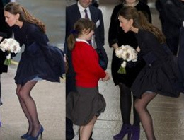 Kate Middleton rüzgarın azizliğine uğradı