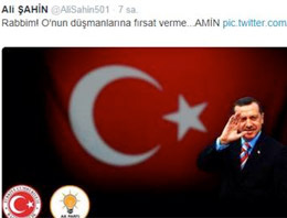 Vekil Erdoğan için Twitter'da dua etti