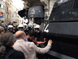 Taksim'de son durum: CHP'li vekil TOMA'ya direndi