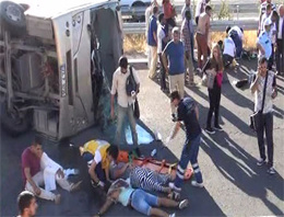 Şanlıurfa'da korkutan servis kazası
