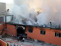 Hadımköy'de ütü fabrikasında yangın çıktı