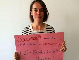 Alman vekilden olay yaratan Kobani pankartı