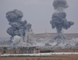 Kobani son durum! IŞİD mevzileri vuruluyor