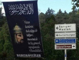 Bahçeköy'de provokatif pankart!
