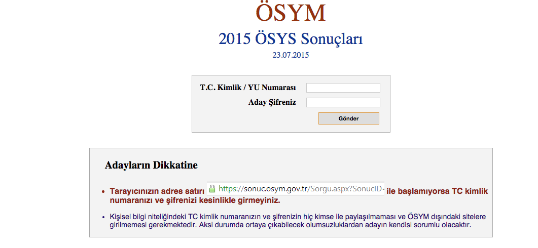 LYS tercih sonuçları 2015 ÖSYM Sonuç Açıklama Sistemi.JPG