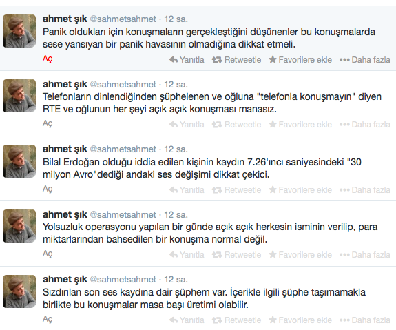Ahmet Şık, Bilal Erdoğan twiti.png