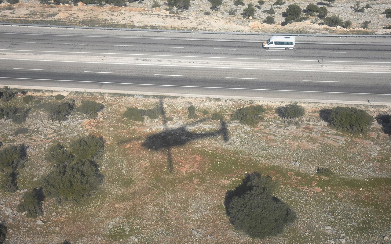 Gaziantep'te kural ihlali yapan sürücüler helikopterle tespit edildi