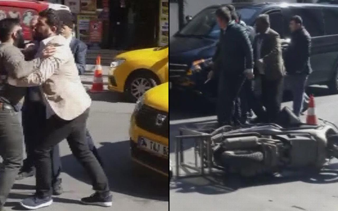 İstanbul'da taksici dehşeti: Çarptığı motosikletliye bıçak çekti!