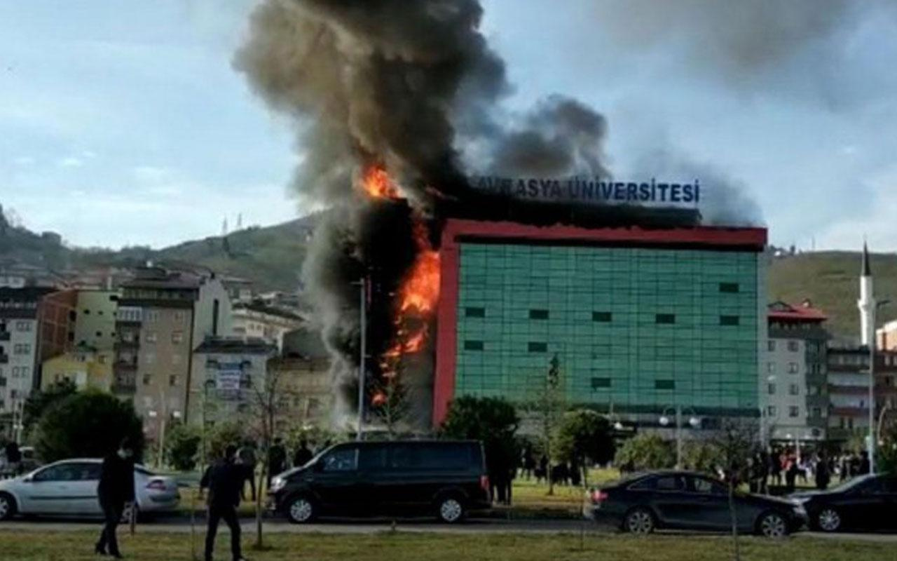 Trabzon'da Avrasya Üniversitesi'nde korkutan yangın