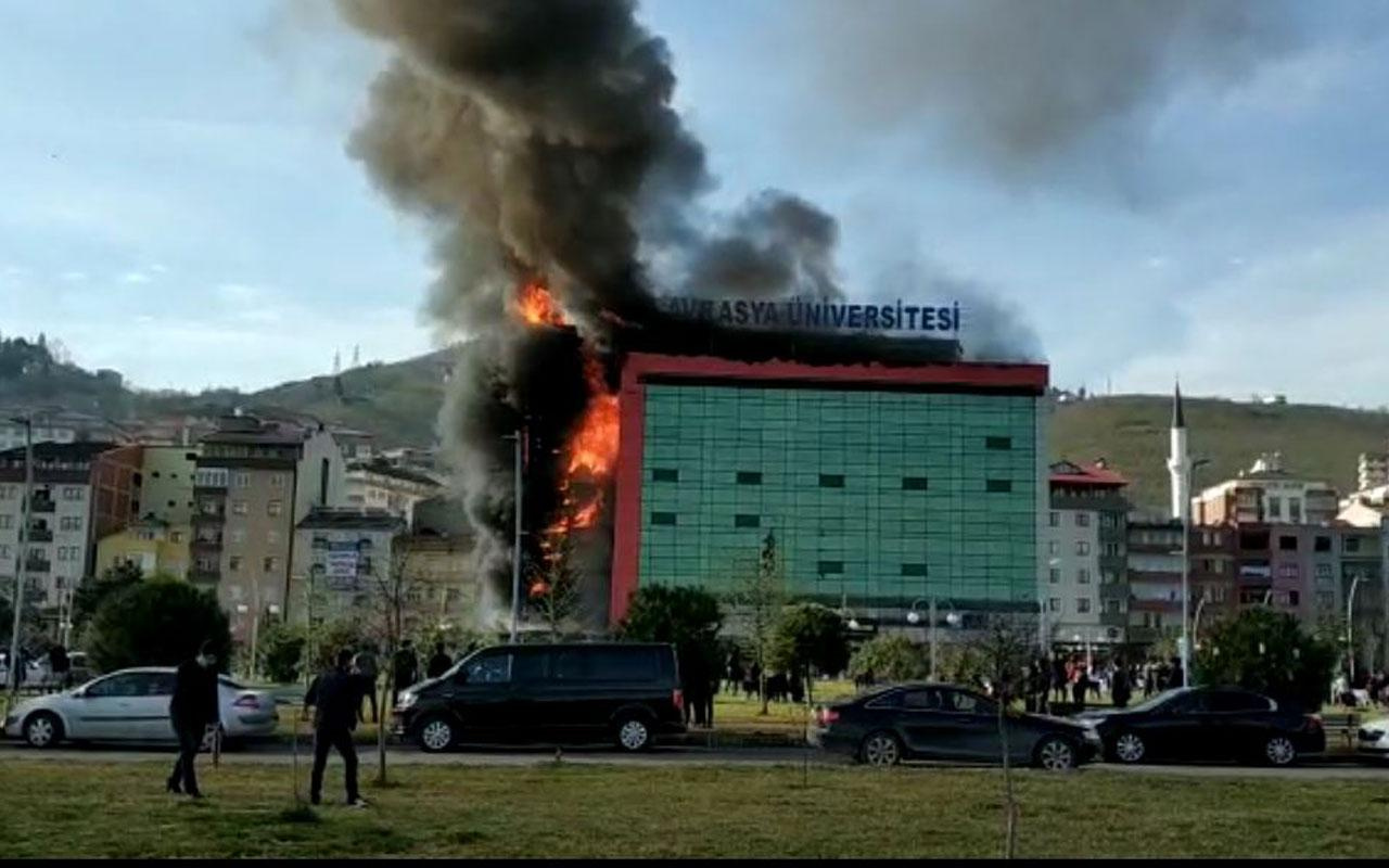 Trabzon'daki Avrasya Üniversitesi'nde yangın