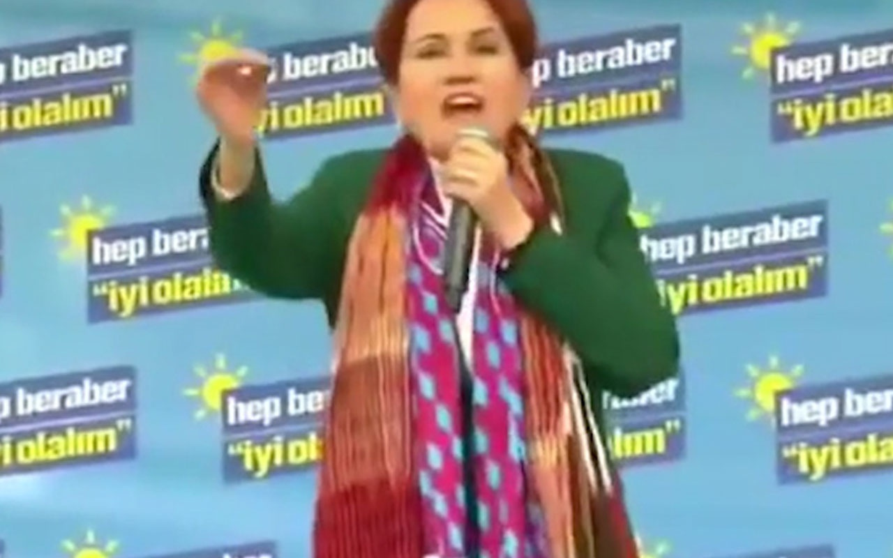 Mitingde konuşan Meral Akşener'den büyük gaf yaptı.