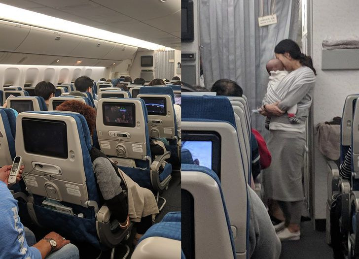 Bebeğiyle uçak yolculuğu yapan annenin yaptığı hareket viral oldu
