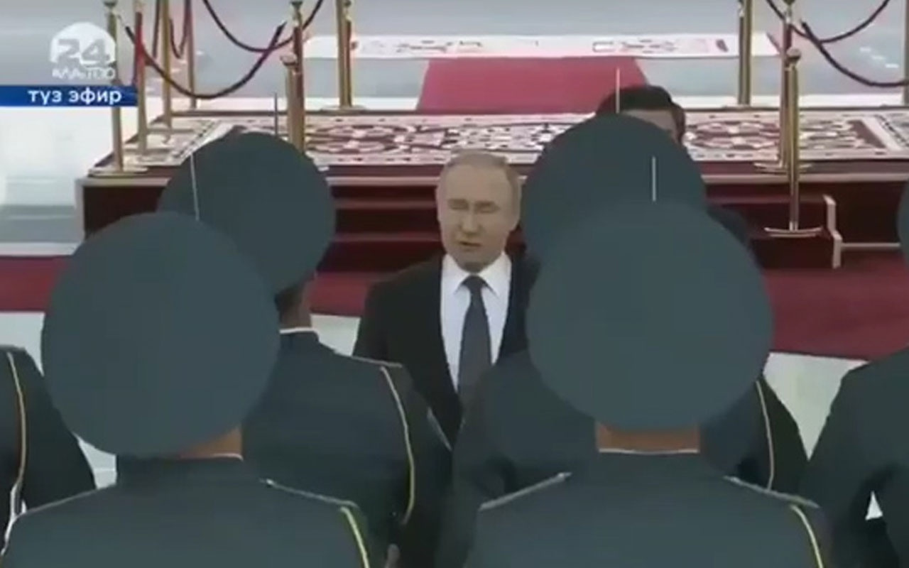 Putin Kırgız askerlere Türkçe seslendi