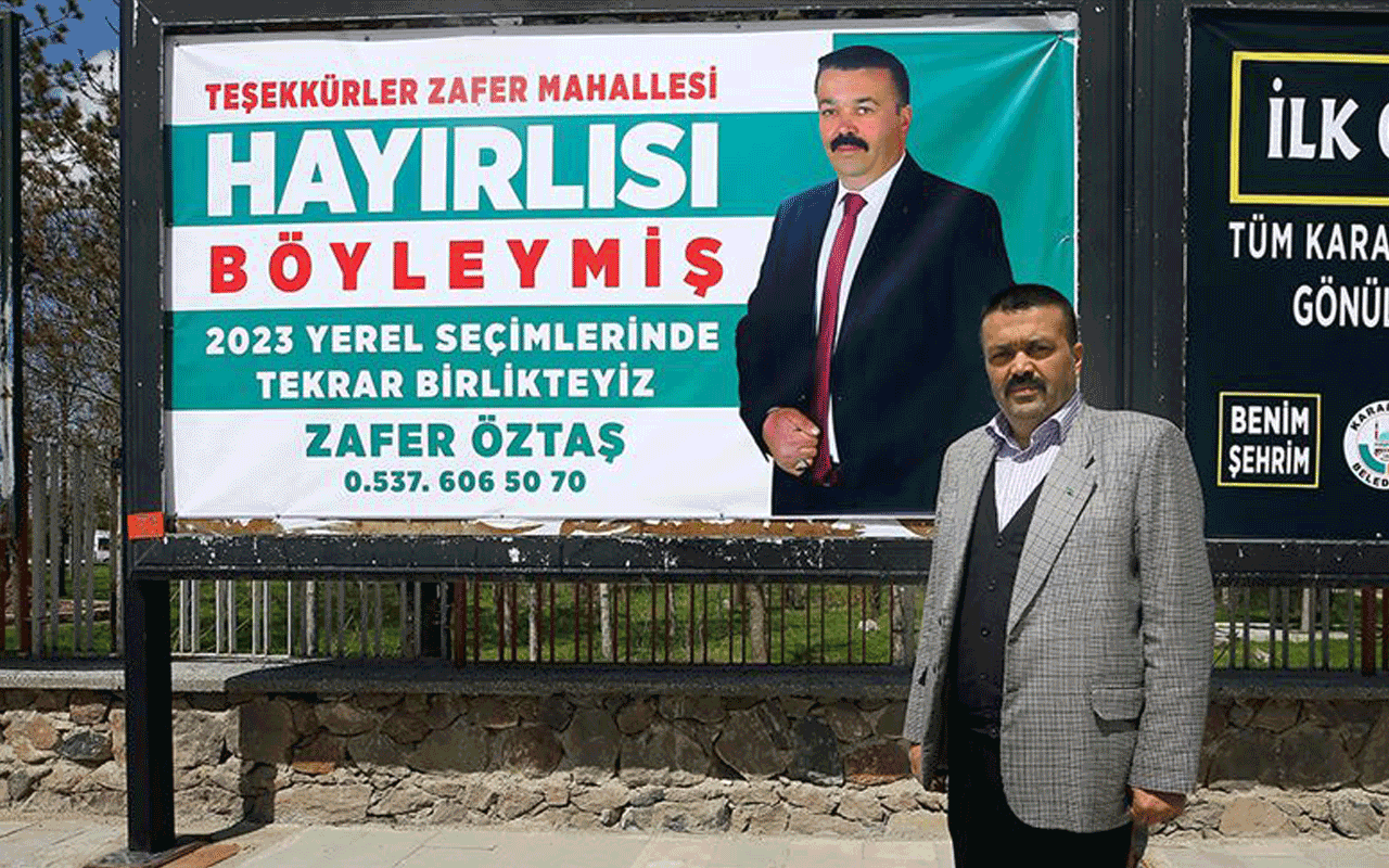 Konya Karapınar'da seçimi kaybeden adaydan 'billboardlı' teşekkür