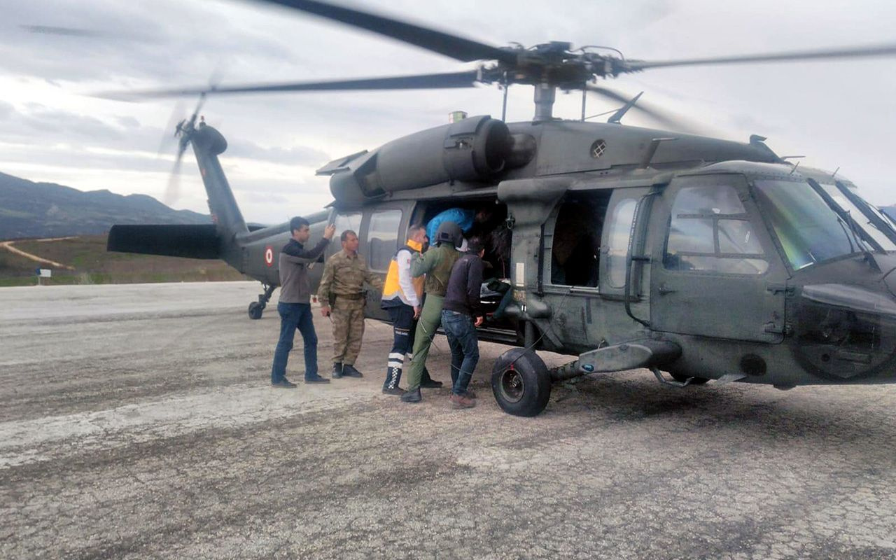Tunceli'de askeri helikopter 9 aylık bebek için havalandı