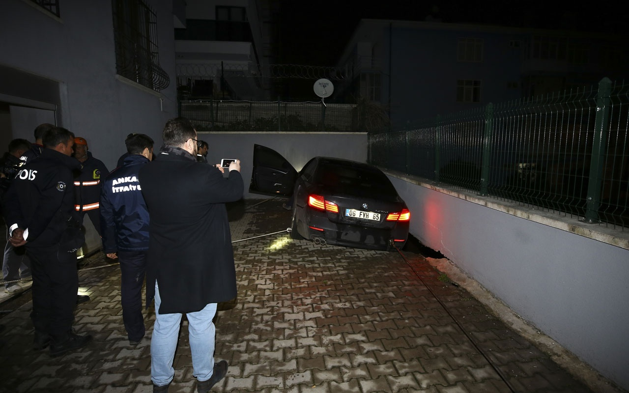 Ankara'da istinat duvarı çöktü