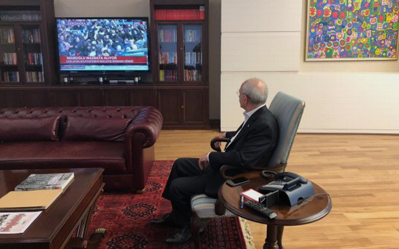 Kılıçdaroğlu, İmamoğlu'nu televizyondan izledi