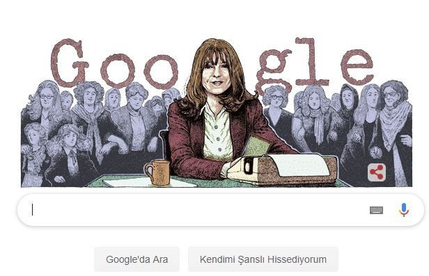 Teknoloji devi Google, ünlü yazar Duygu Asena'yı 'doodle' yaptı.