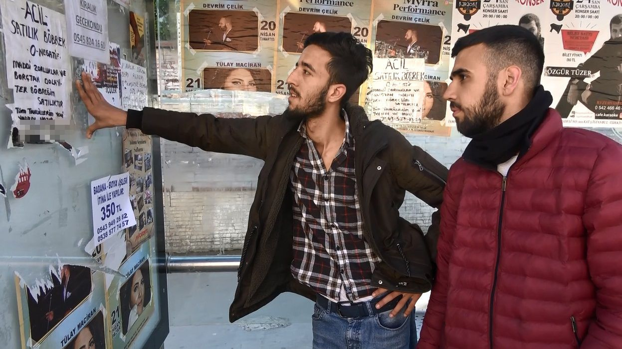 Sultangazi'de otobüs duraklarına 'satılık böbrek' ilanı astı