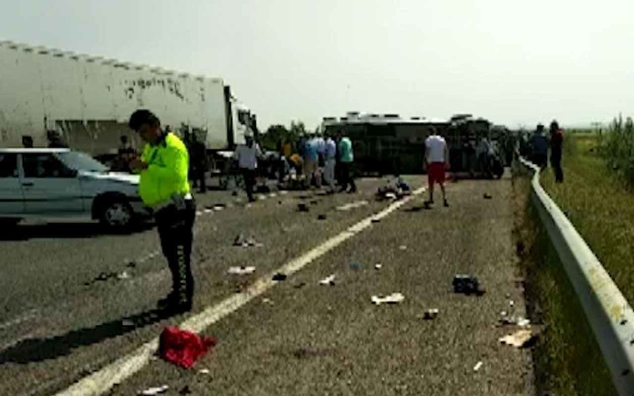 Şanlıurfa'da 1 Mayıs kutlamalarına giden işçileri taşıyan otobüs devrildi: