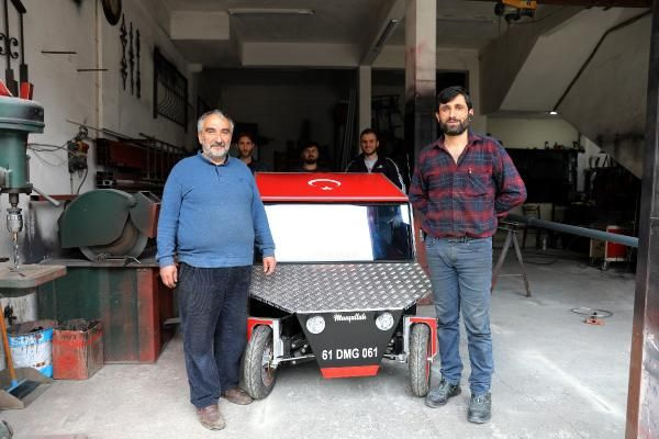 Trabzonlu demir ustası kendi otomobilini yaptı