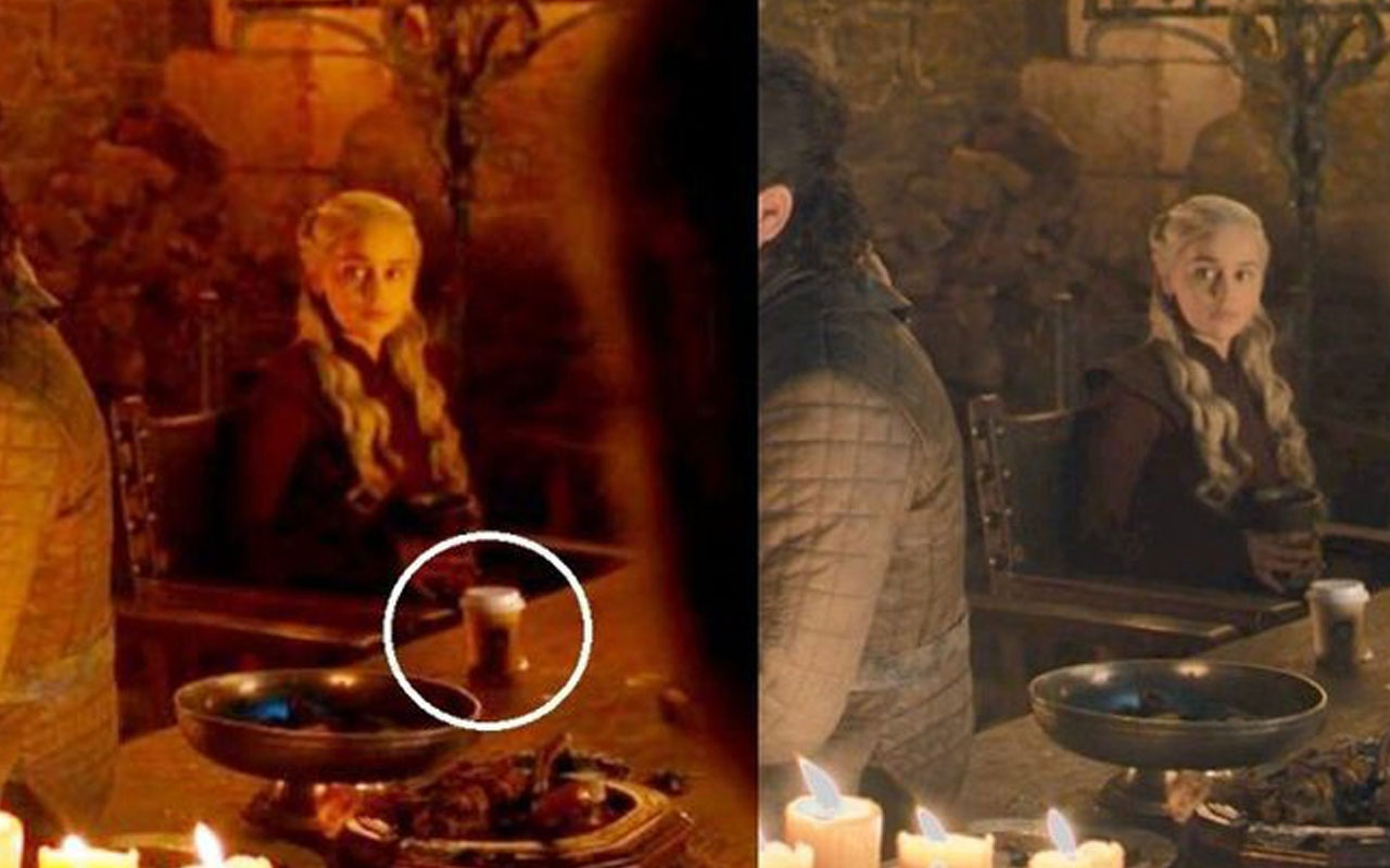 Game of Thrones sahnesinde karton bardak skandalı