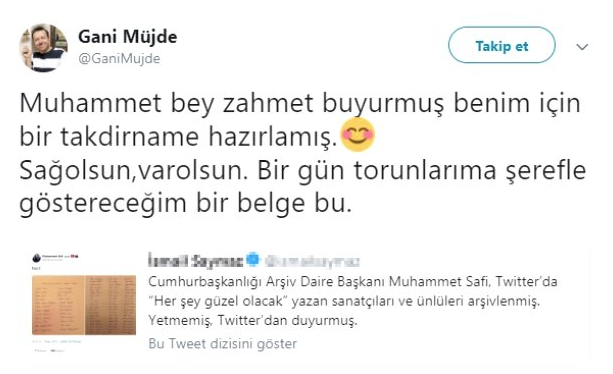 Her şey güzel olacak diyen sanatçıları listelemişti! Gani Müjde'den olay tepki