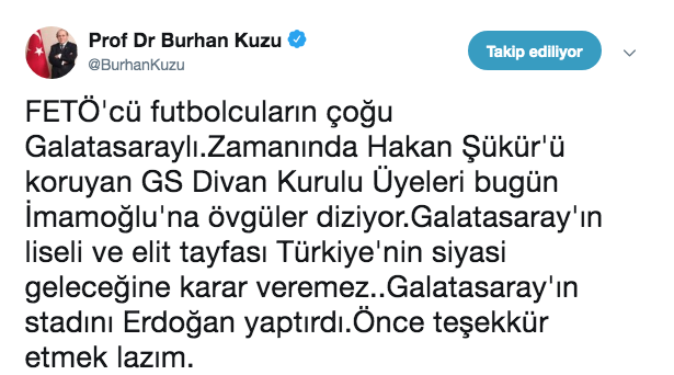 Hakan Şükür ile Burhan Kuzu kapıştı FETÖ ve Galatasaray iddiası olay