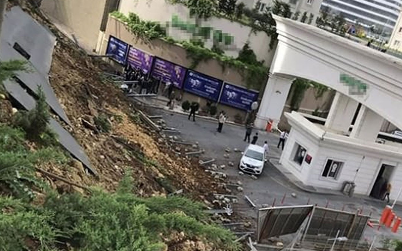 Başakşehir'de istinat duvarı çöktü