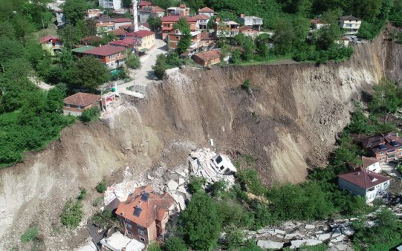 Heyelan bir mahalleyi yok etti! Ordu Aybastı'dan gelen yeni görüntüler