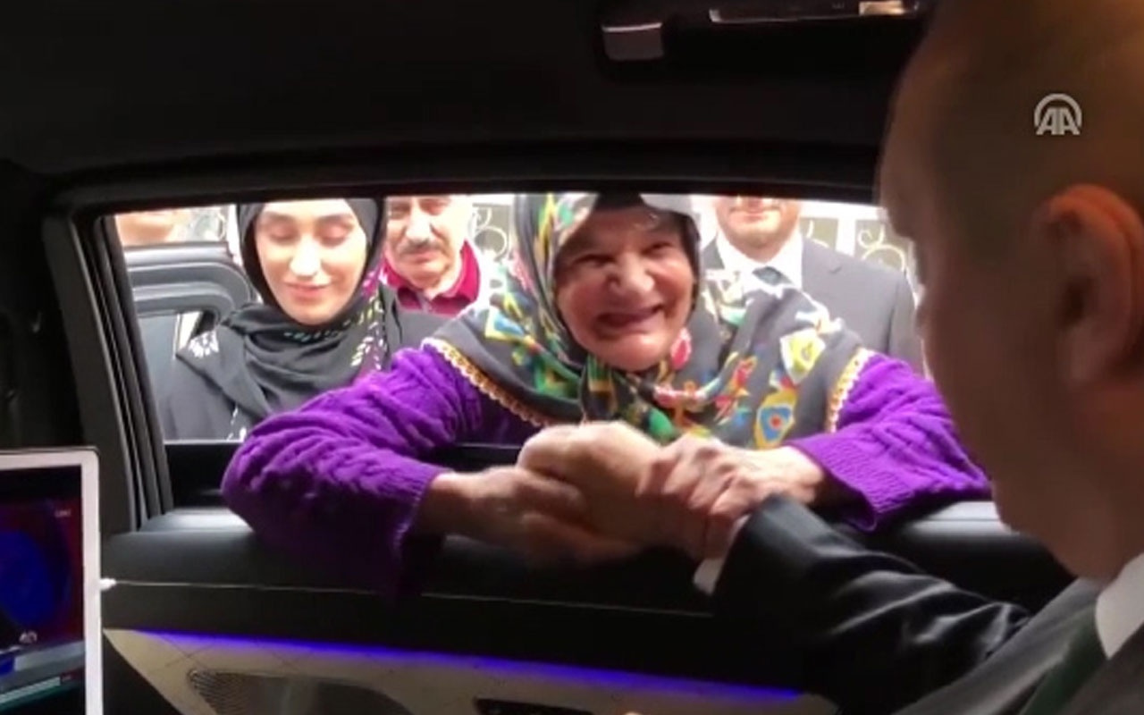 Erdoğan'dan yaşlı kadınla seçim sohbeti