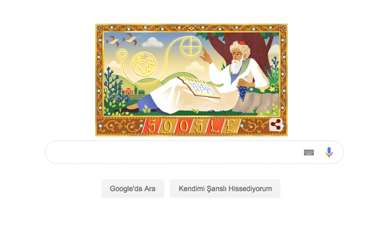 Google'dan Ömer Hayyam'a özel anlamlı doodle