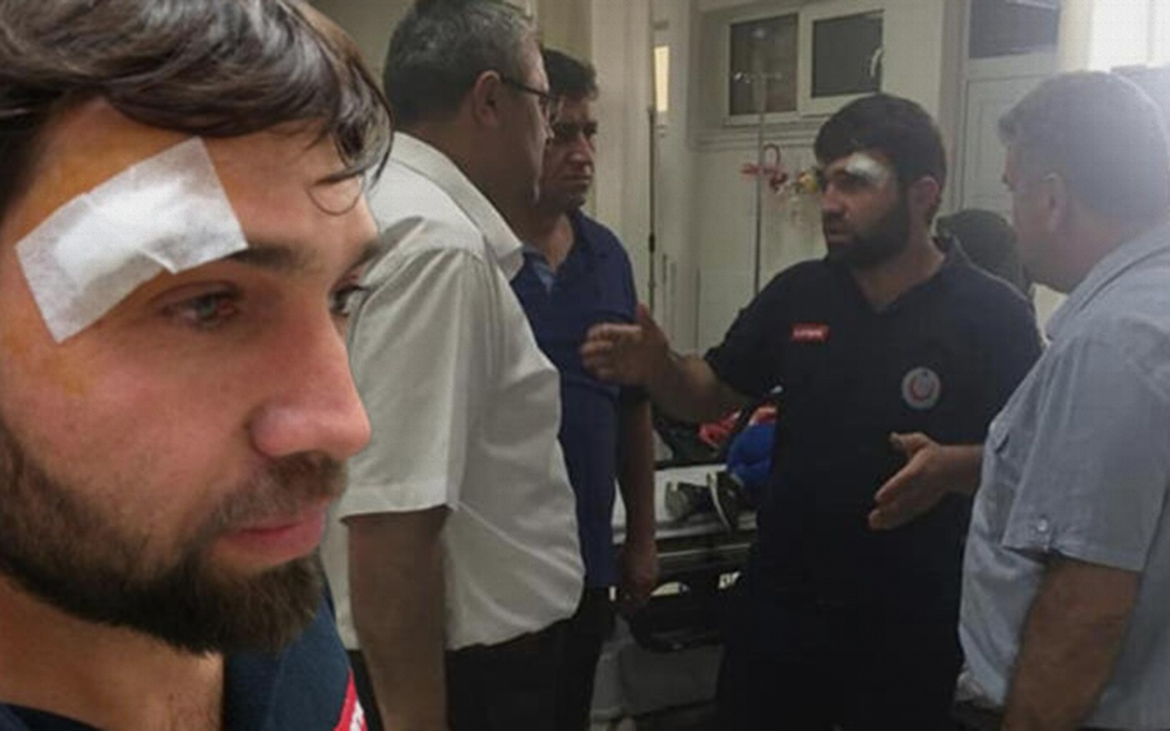 Kayseri'de ambulans sürücüsüne kasklı saldırı