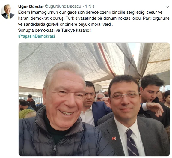 Uğur Dündar'dan Binali Yıldırım açıklaması : 'Niyeti ortaya çıktı' Uğur Dündar'dan Binali Yıldırım açıklaması : 'Niyeti ortaya çıktı'