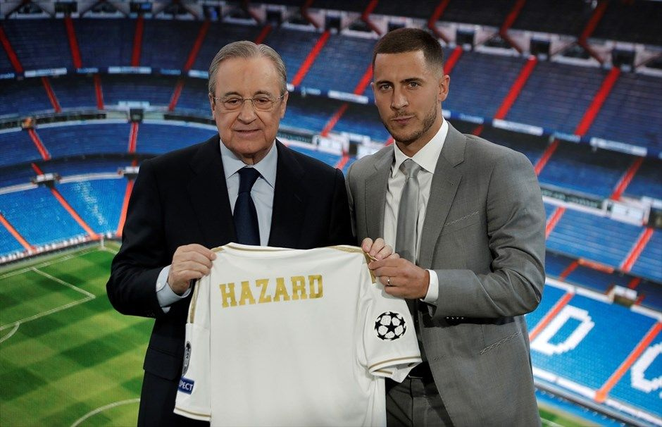 Real Madrid Eden Hazard'ı tanıttı yer yerinden oynadı