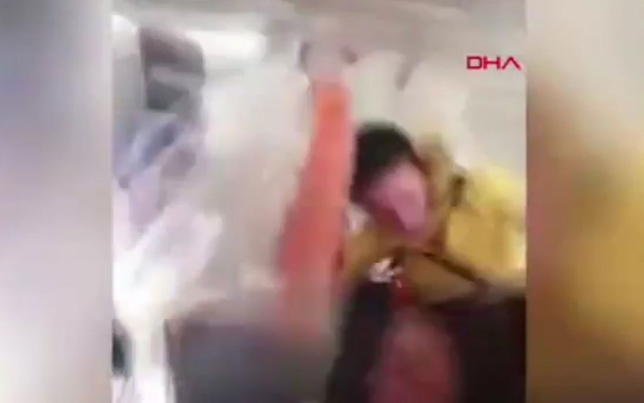 Uçak türbülansa girdi hostes uçağın tavanına çarptı