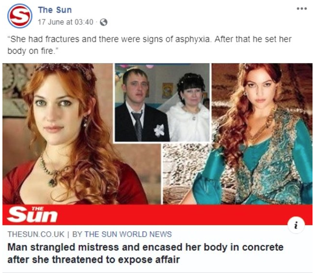 The Sun Gazetesi Meryem Uzerli'nin fotoğrafını kadın cinayeti haberinde manşet yaptı!