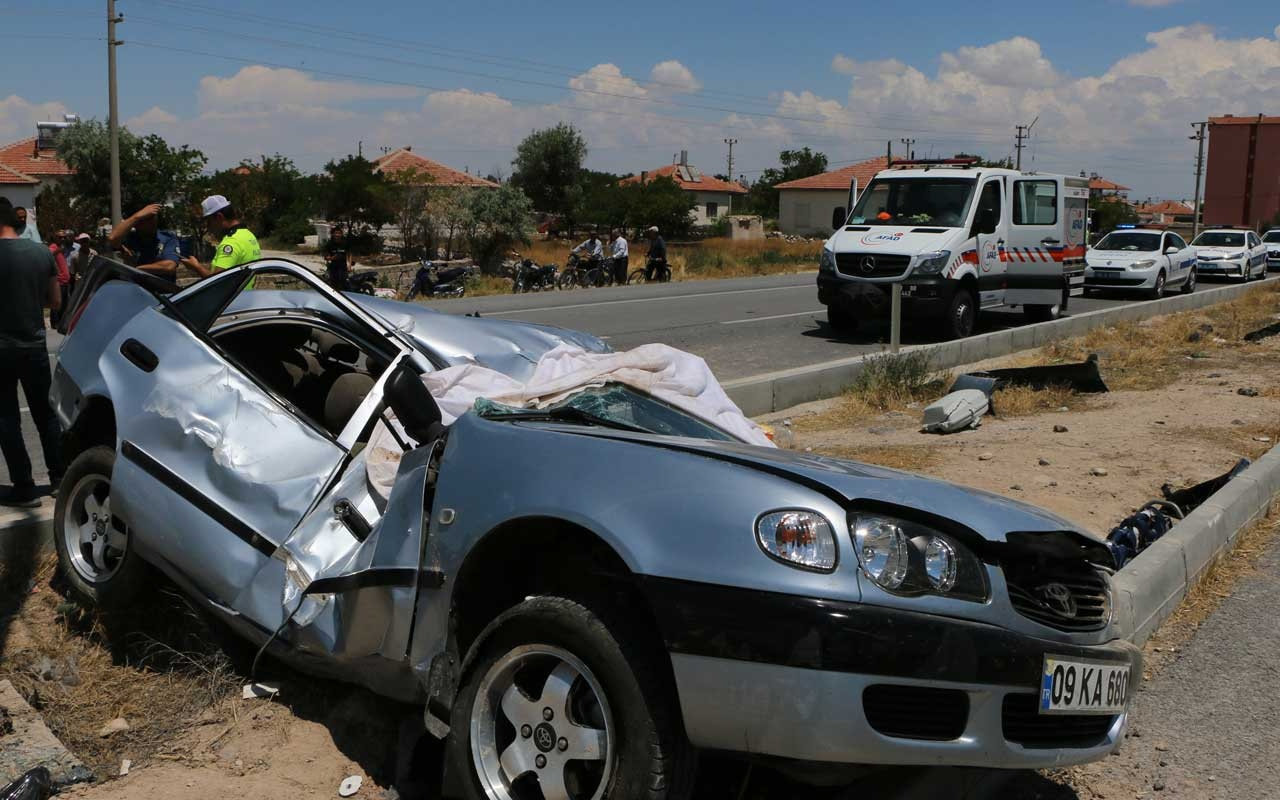 Aksaray'da otomobil takla attı: 3 ölü