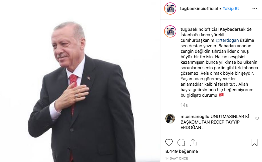 Tuğba Ekinci'den seçim sonrası Recep Tayyip Erdoğan'a mesaj: Kalbini ferah tut