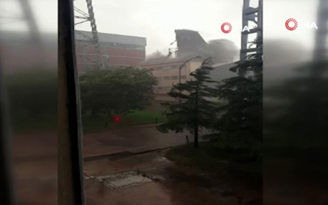Ankara'da fırtına çatıyı böyle uçurdu