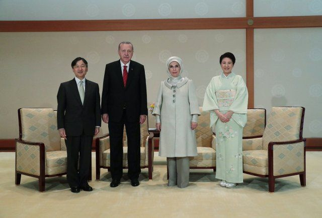 Erdoğan eşi ile birlikte Japonyada! Naruhito ve İmparatoriçe ile samimi sohbet